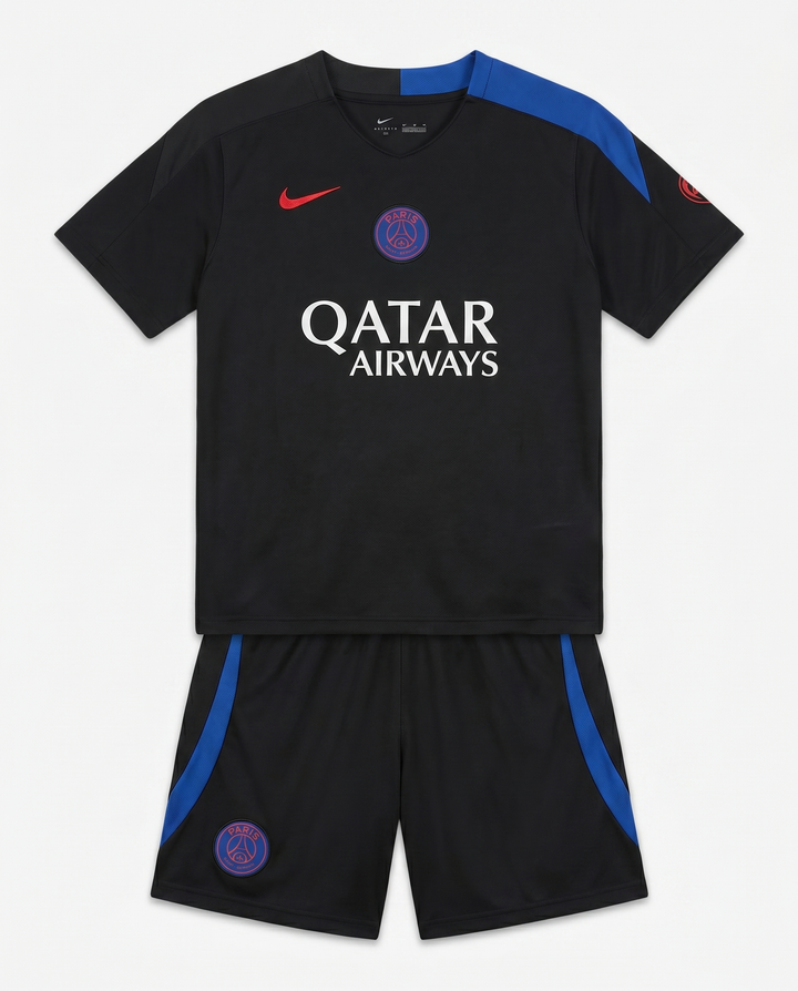 Ensemble Short T-shirt PSG 2025/26 Entrainement Noir