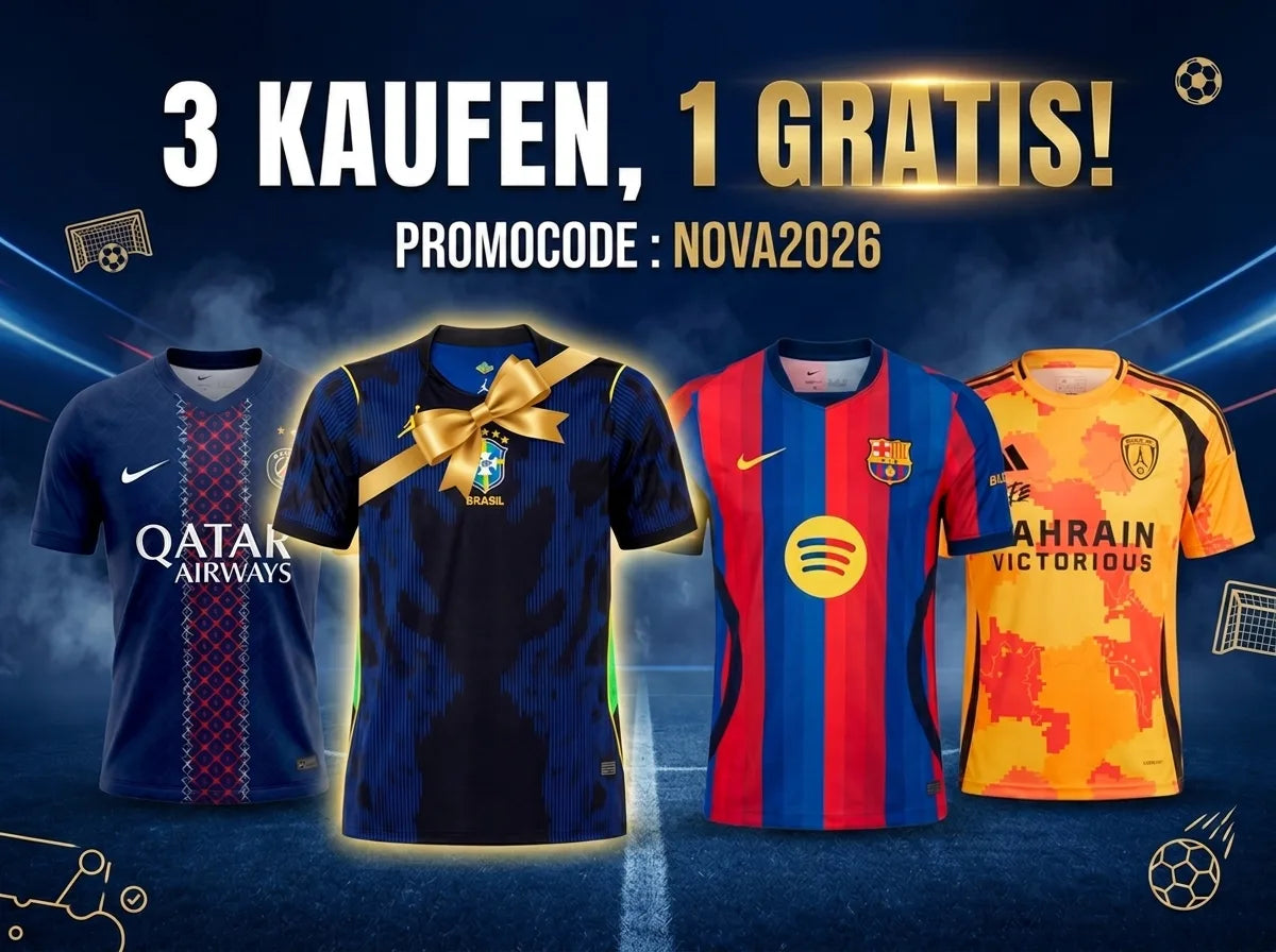 Nova Foot Aktion: 3 Fußballtrikots kaufen, das 4. gratis erhalten