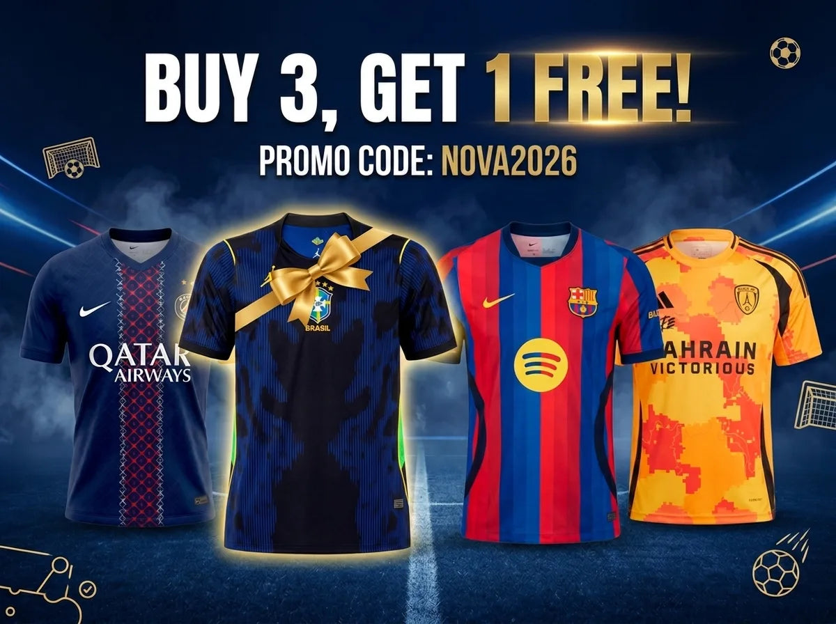 Nova Foot offer: buy 3 football shirts, get the 4th free